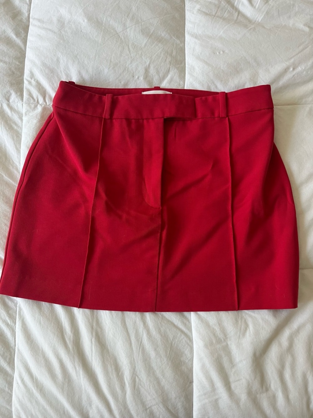 H&M Vibrant Red Pleated Mini Skirt